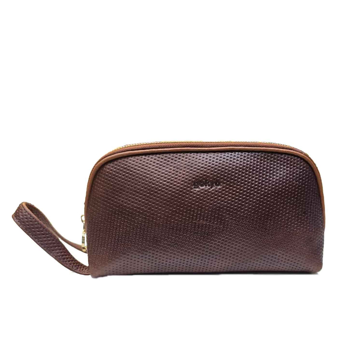 Alpino Genuine Leather Travel Toiletry Pouch in brown - image 1