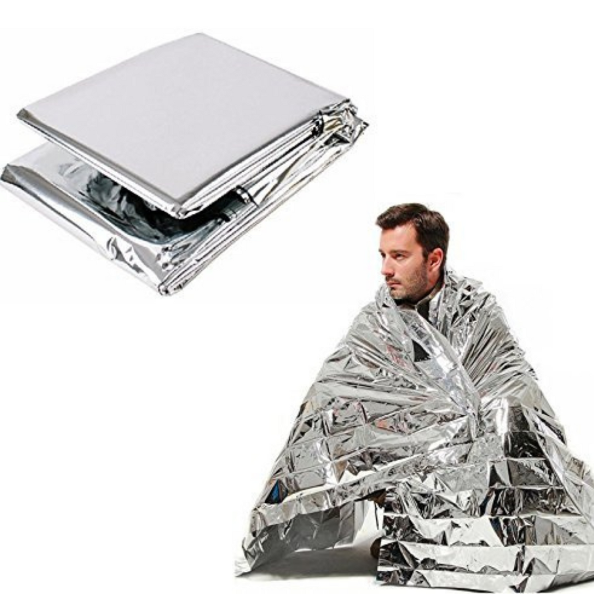 Emergency reflective thermal blanket - image 1