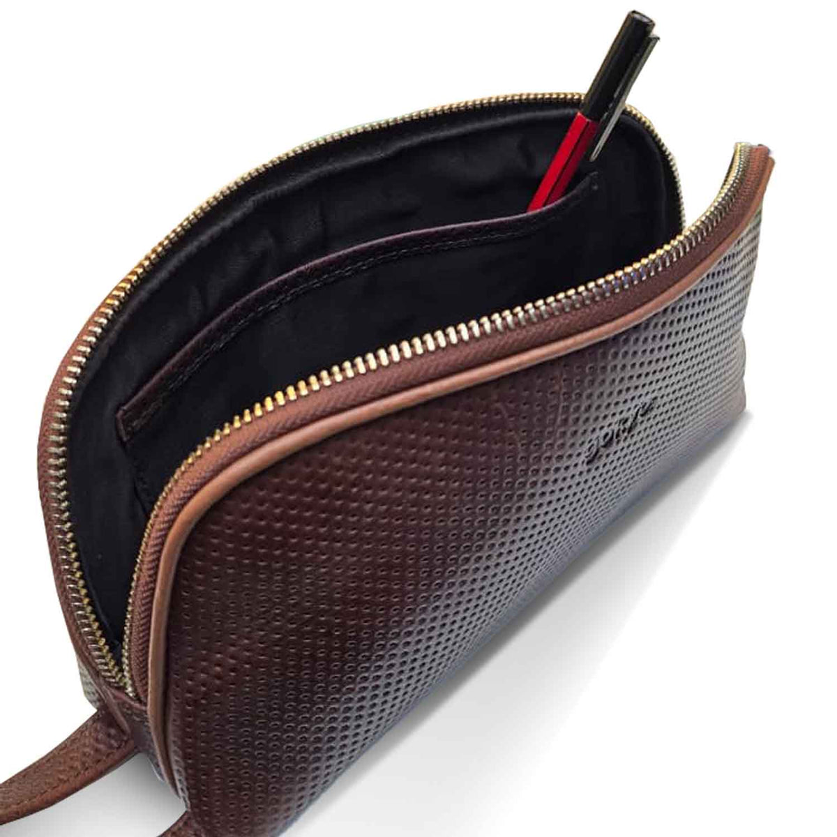 Alpino Genuine Leather Travel Toiletry Pouch in brown - image 2