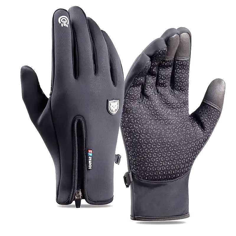 Kaza Winter Windproof Touchscreen Gloves with Zipper in Black - image 1
