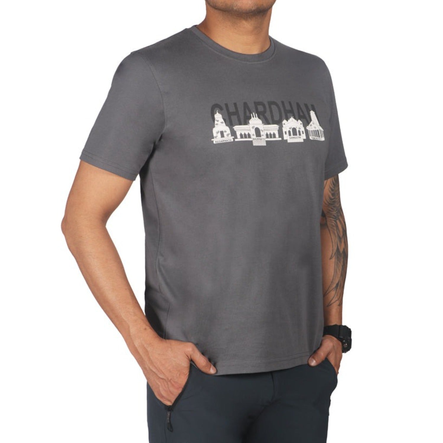 Buy Gokyo GOKYO Originals Char Dham Premium Cotton T-Shirt | Trekking & Hiking T-shirts at Gokyo Outdoor Clothing & Gear