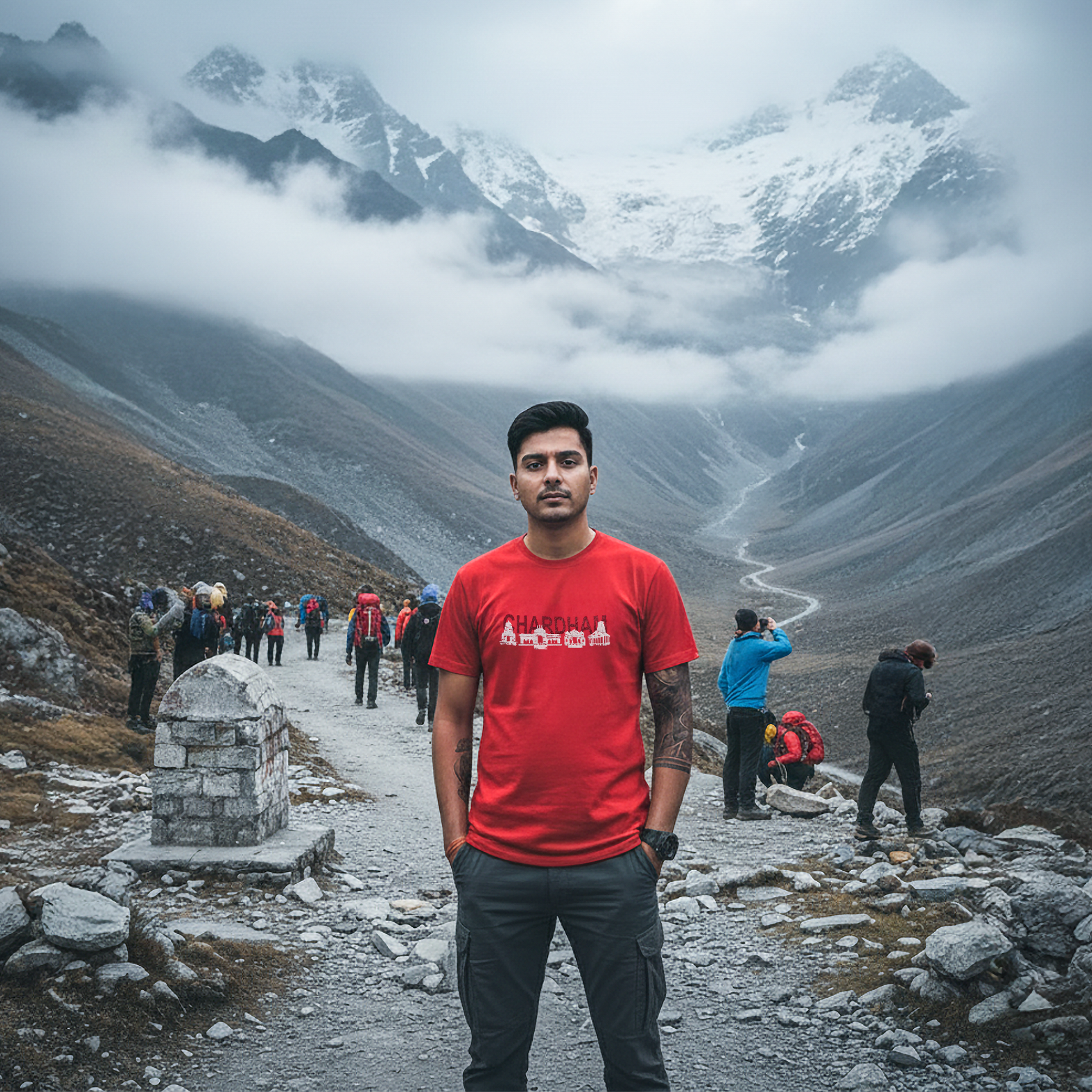 Buy Gokyo Gokyo Originals Tshirt - Char Dham Print | Trekking & Hiking T-shirts at Gokyo Outdoor Clothing & Gear