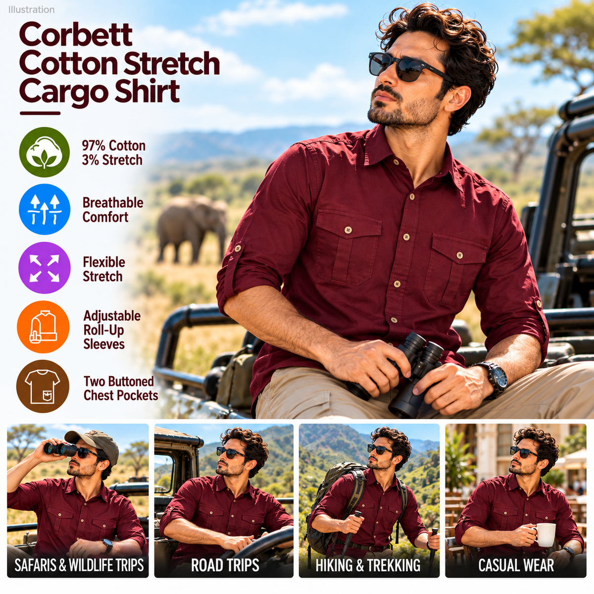 Buy Gokyo Corbett Cotton Stretch Cargo Shirt | Shirts at Gokyo Outdoor Clothing & Gear
