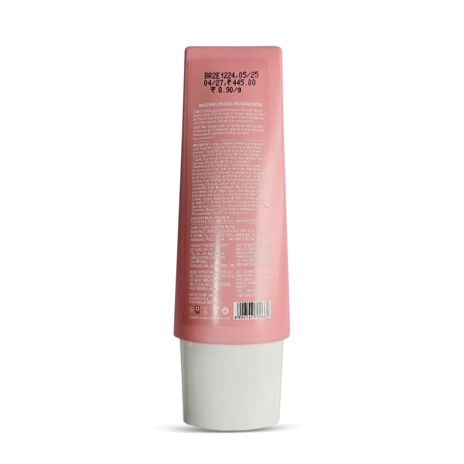 Buy Gokyo Dot & Key Watermelon Cooling Hyaluronic Sunscreen SPF 50+ | Sunscreen at Gokyo Outdoor Clothing & Gear
