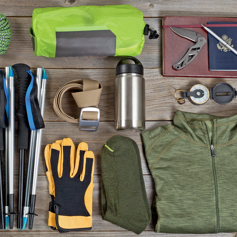 Gokyo Outdoor Clothing & Gear essentials including trekking poles, bottles, trekking bags & equipment for hiking