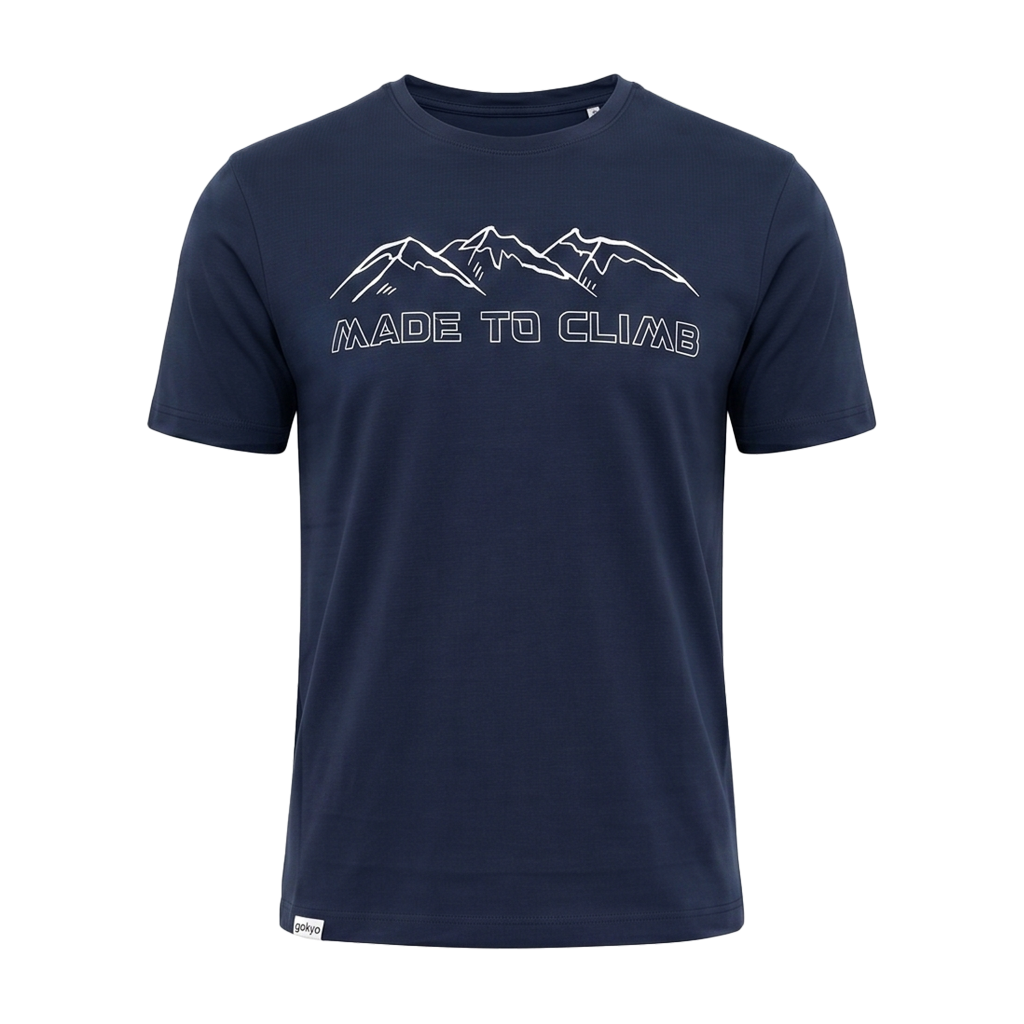 Buy Gokyo Gokyo Originals Tshirt - Made to Climb Navy | Trekking & Hiking T-shirts at Gokyo Outdoor Clothing & Gear