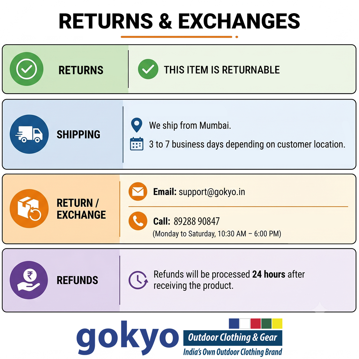 K2 Melange Cold Weather Trekking T-Shirt return policy information