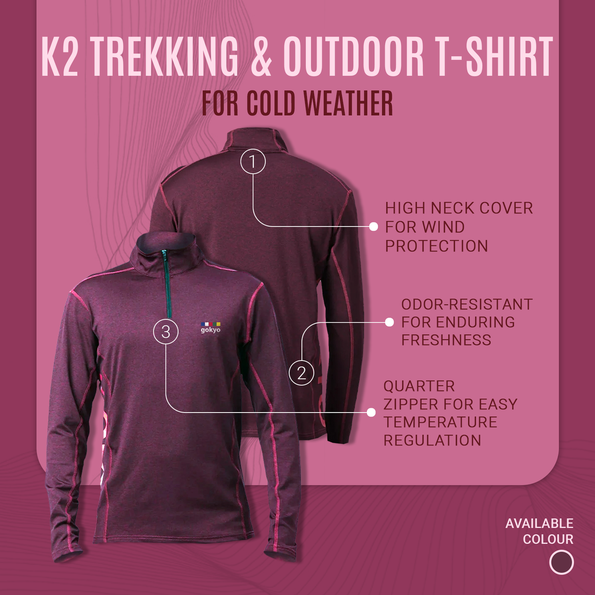 Buy Gokyo K2 Cold Weather Trekking & Outdoor T-Shirt | Trekking & Hiking T-shirts at Gokyo Outdoor Clothing & Gear