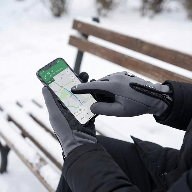 Kaza Winter Windproof Touchscreen Gloves with Zipper - image 2