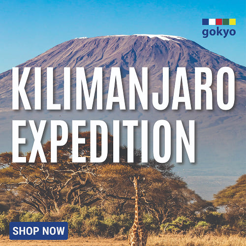 Gokyo Outdoor Clothing & Gear banner featuring Kilimanjaro Trek gear checklist