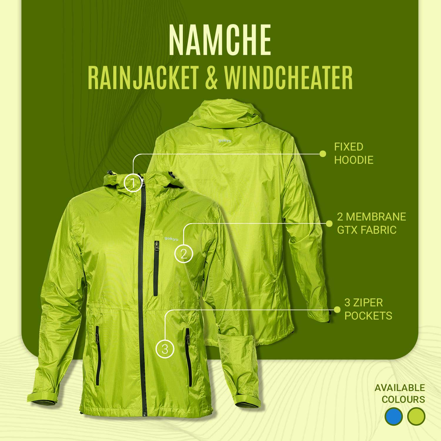 Buy Gokyo Namche Rainjacket & Windcheater | Jackets at Gokyo Outdoor Clothing & Gear