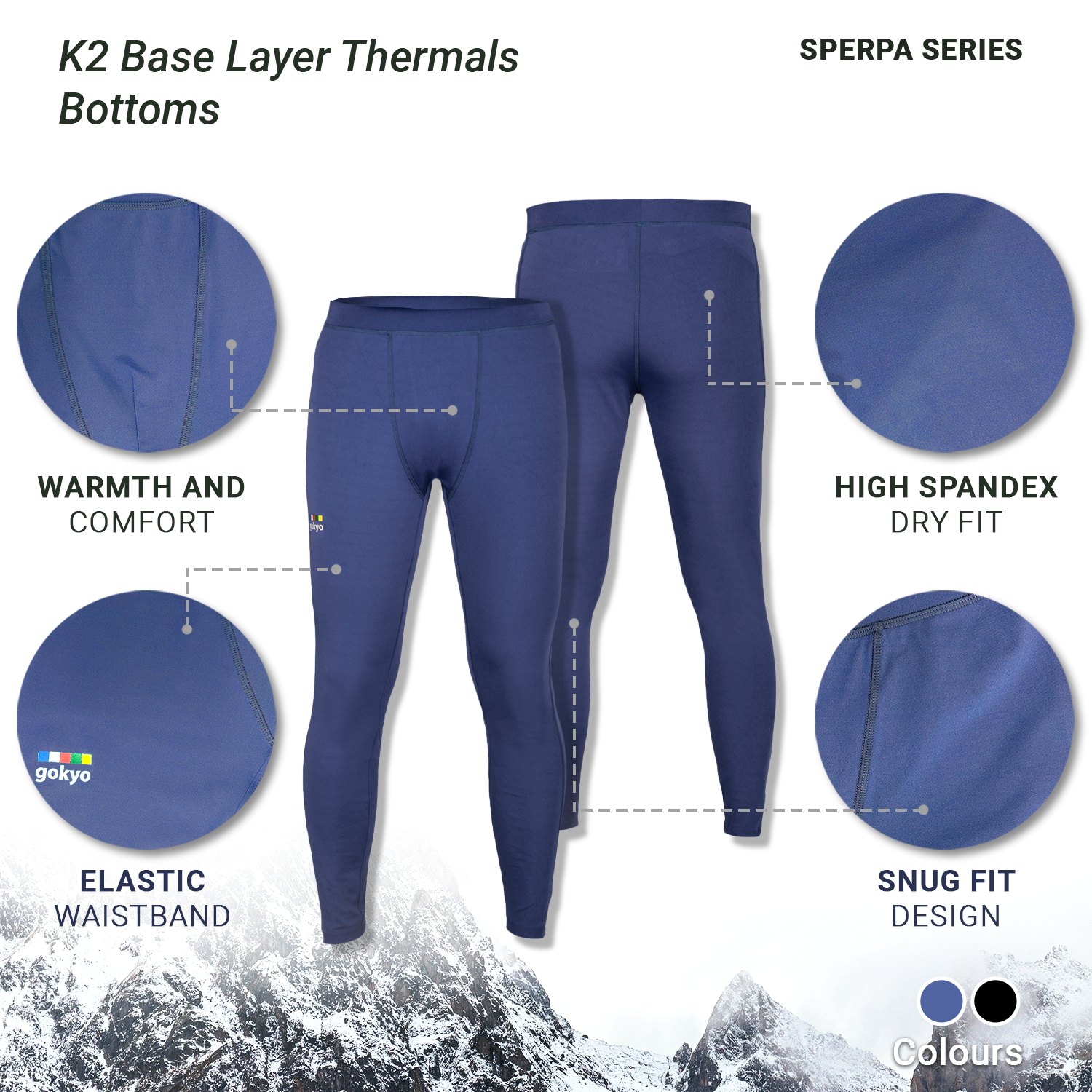 Buy Gokyo K2 Base Layer Thermals Bottoms | Base Layer Thermals at Gokyo Outdoor Clothing & Gear