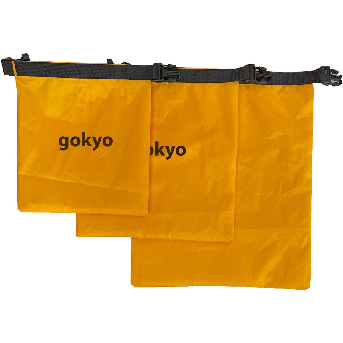 Buy Gokyo Makalu Waterproof Dry Sack Ultralight - Set of 3 sizes Yellow Set of 3 | Waterproof Dry Bags & Pouches at Gokyo Outdoor Clothing & Gear