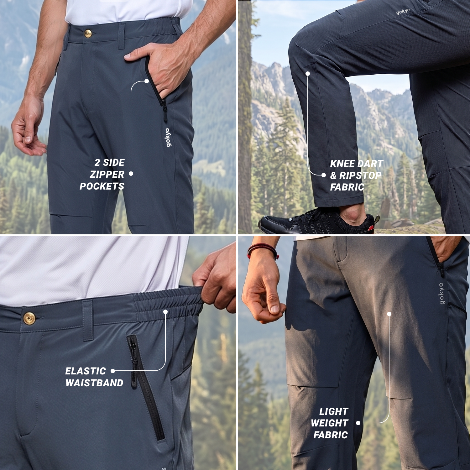 Buy Gokyo Munnar Lightweight Quick-Dry Trekking Pants | Mens Trekking & Hiking Pants at Gokyo Outdoor Clothing & Gear