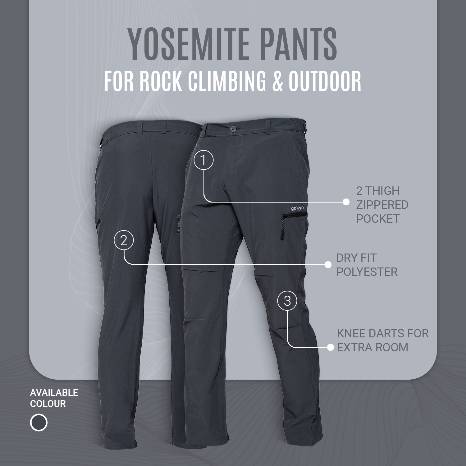 Buy Gokyo Yosemite Trekking & Rock Climbing Pant | Mens Trekking & Hiking Pants at Gokyo Outdoor Clothing & Gear