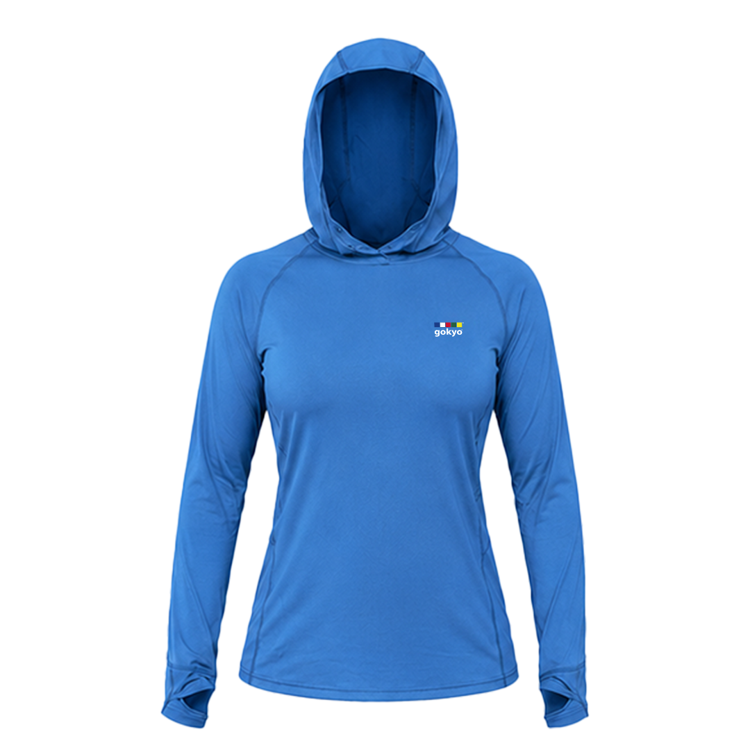 Buy Gokyo Yosemite UPF 50+ Sun Hoodie for Women Blue | Trekking & Hiking T-shirts at Gokyo Outdoor Clothing & Gear