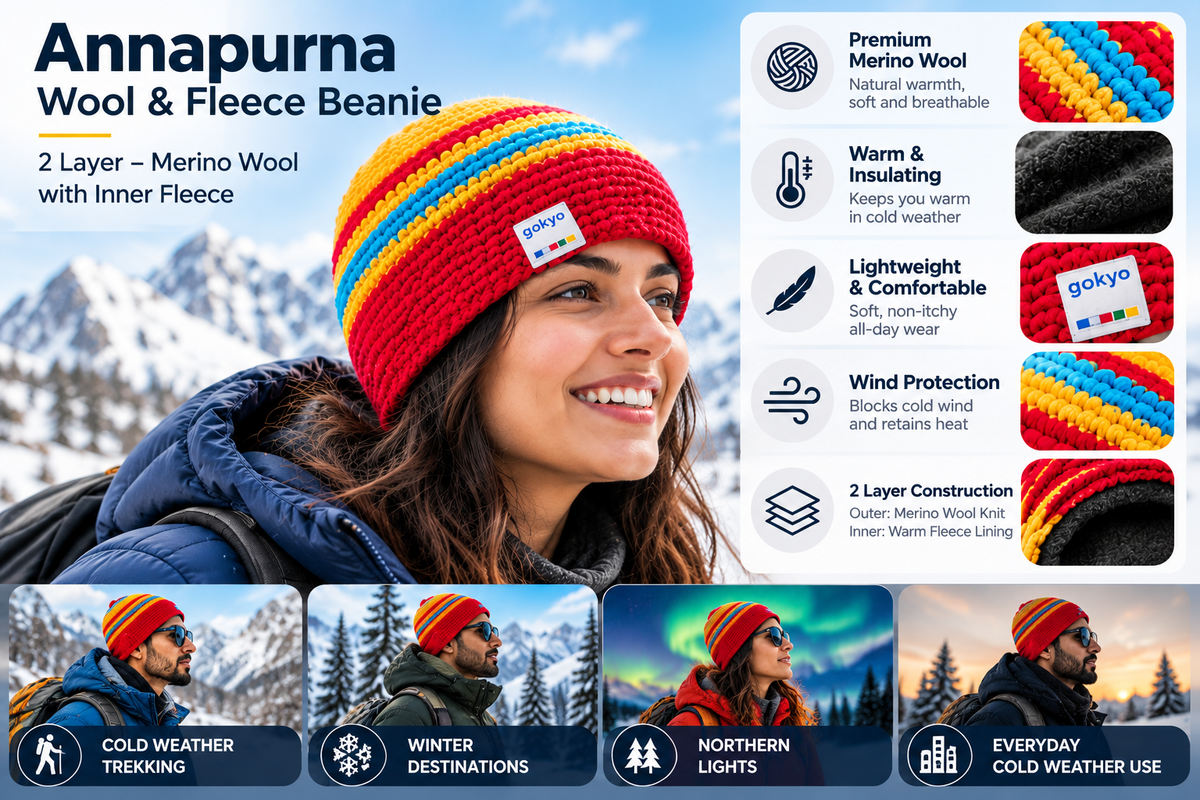 Buy Gokyo Annapurna Wool & Fleece Beanie | Beanies at Gokyo Outdoor Clothing & Gear