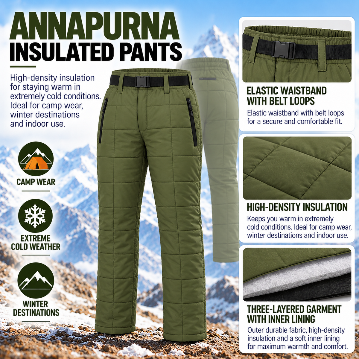 Buy Gokyo Annapurna Insulated Camp Pants - Men | Insulated Pants at Gokyo Outdoor Clothing & Gear