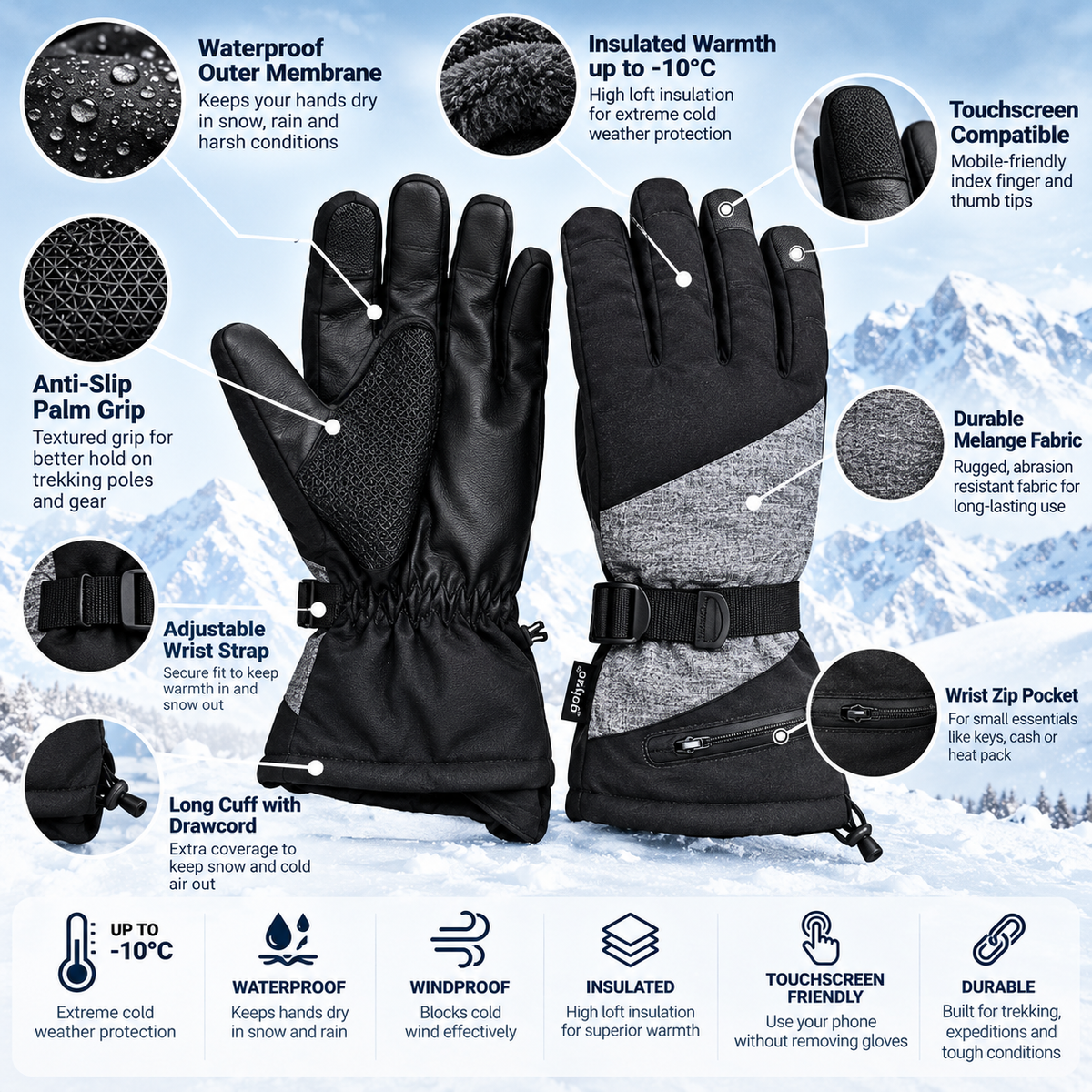 Buy Gokyo K2 Extreme Cold Weather Gloves – Up to -10°C | Cold Weather Gloves at Gokyo Outdoor Clothing & Gear