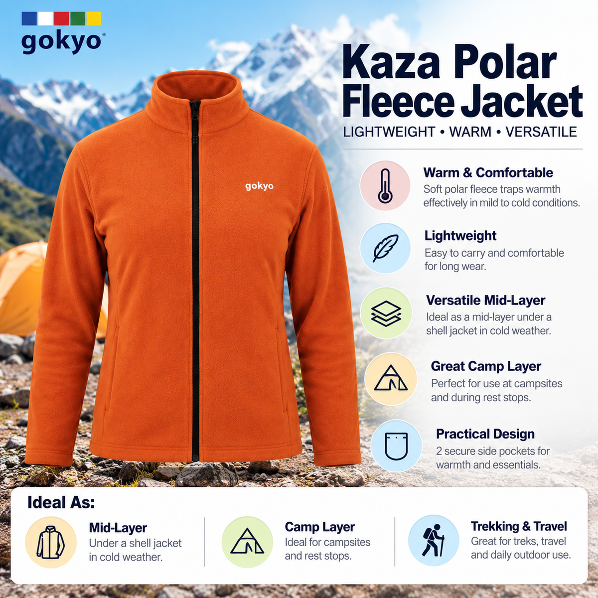 Buy Gokyo Kaza Polar Fleece Jacket - Mens | Jackets at Gokyo Outdoor Clothing & Gear