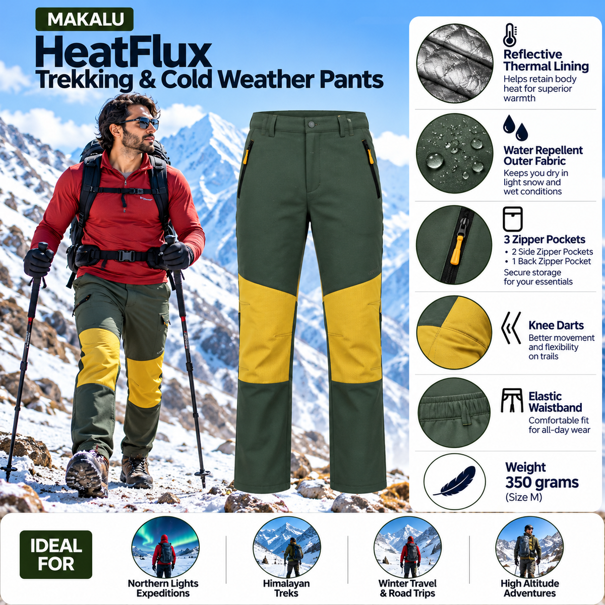 Buy Gokyo Makalu HeatFlux Trekking & Cold Weather Pants | Mens Trekking & Hiking Pants at Gokyo Outdoor Clothing & Gear