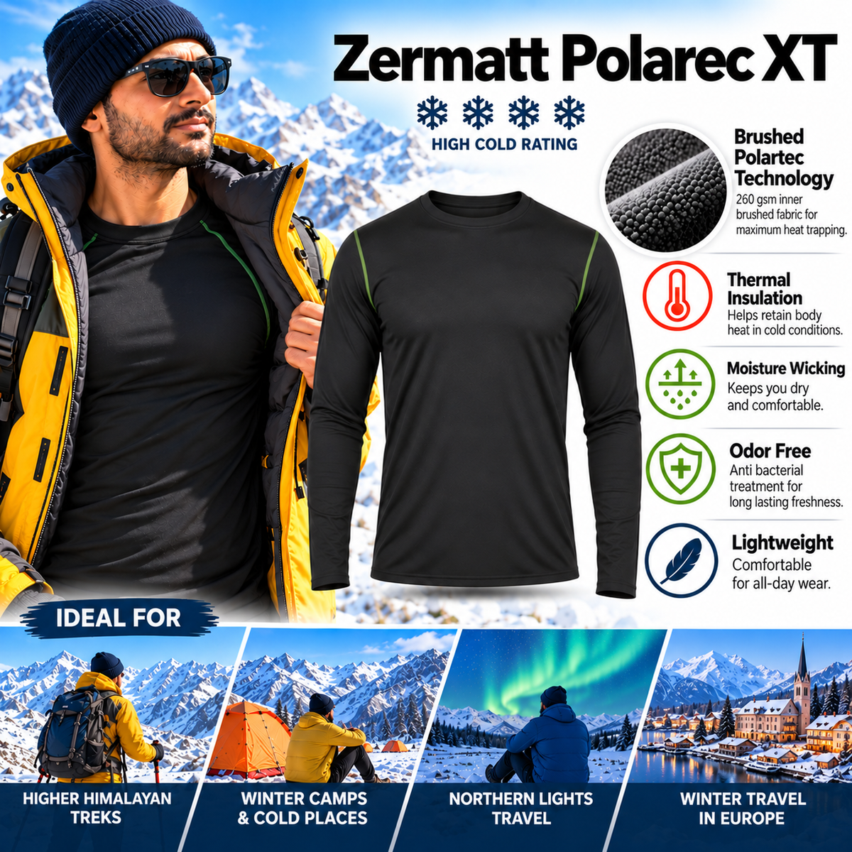 Buy Gokyo Zermatt Polarec XT Base Layer Top | Base Layer Thermals at Gokyo Outdoor Clothing & Gear