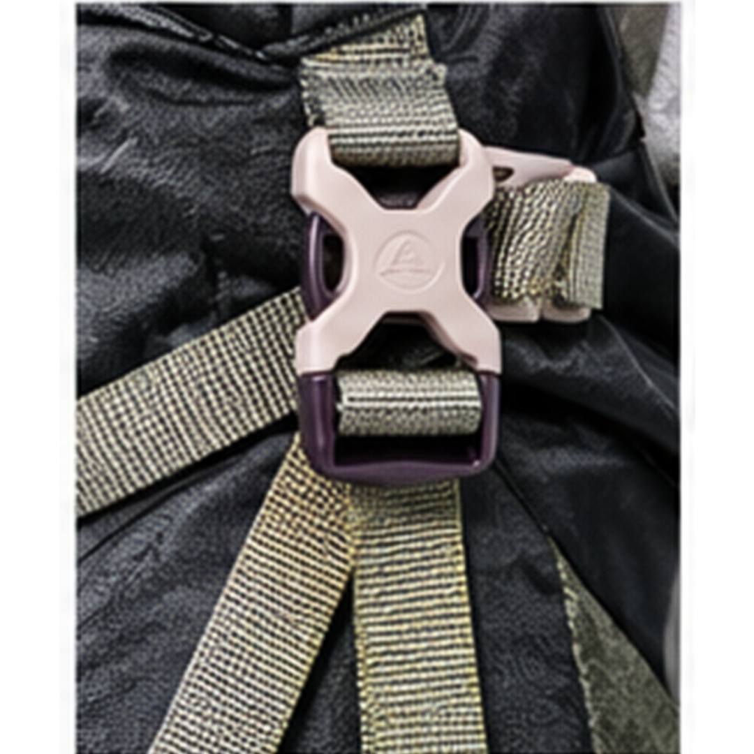 AI One 60L trekking backpack compression buckle detail