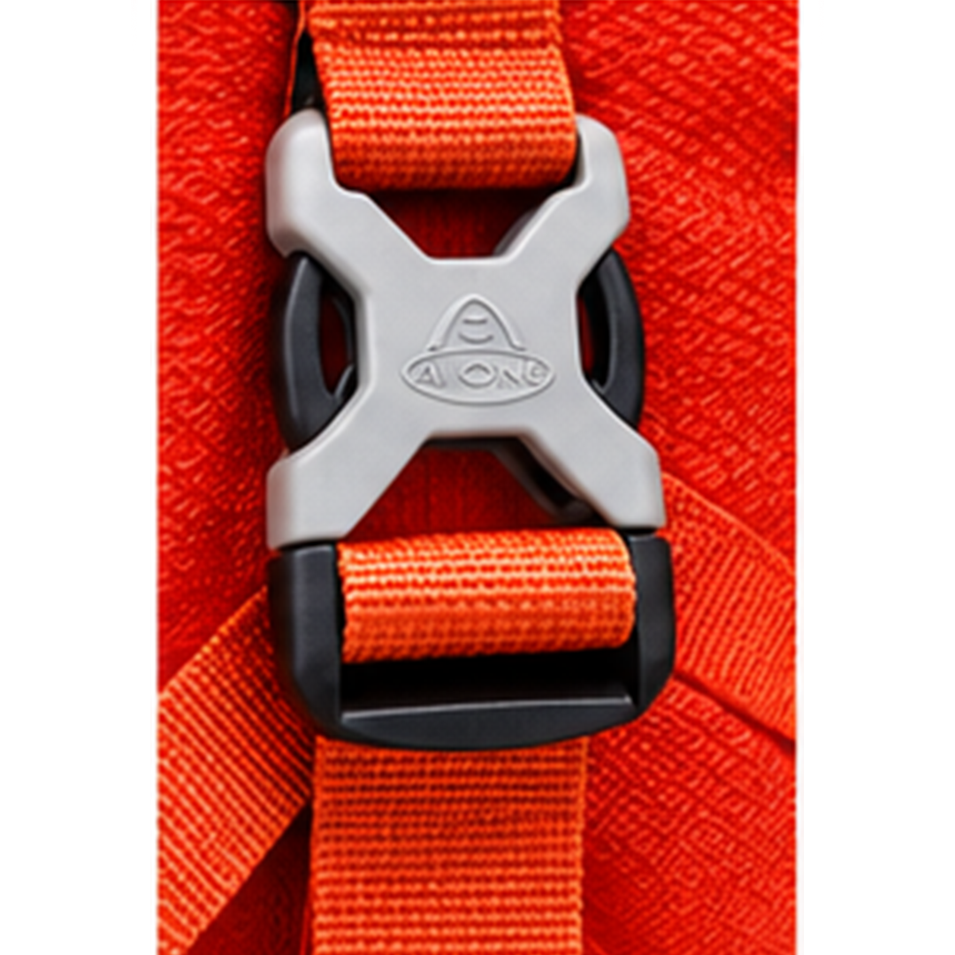 AI One 80L trekking backpack buckle detail