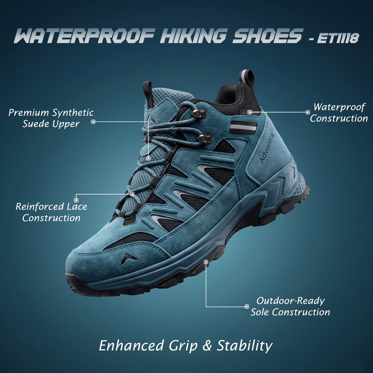 Buy Gokyo Adventra ET1118 Waterproof Mid Ankle - Outdoor Hiking Shoes | Trekking & Hiking Shoes at Gokyo Outdoor Clothing & Gear
