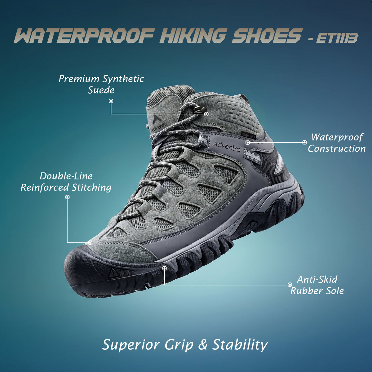 Buy Gokyo Adventra Waterproof ET1113 Mid Ankle Hiking Shoes | Trekking & Hiking Shoes at Gokyo Outdoor Clothing & Gear