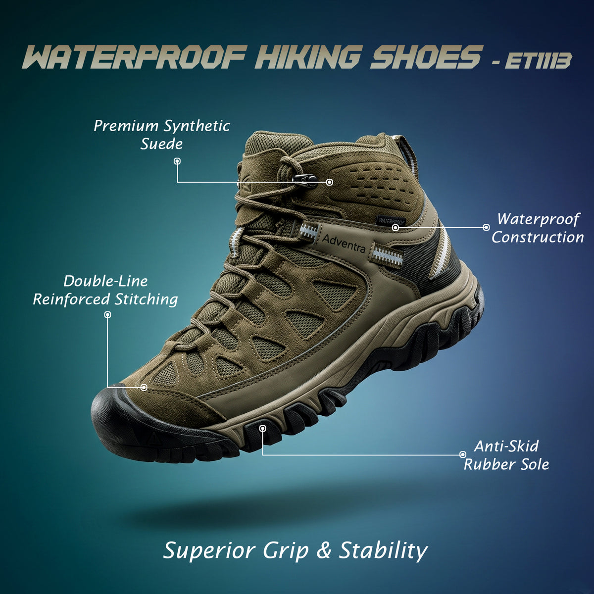 Buy Gokyo Adventra Waterproof ET1113 Mid Ankle Hiking Shoes | Trekking & Hiking Shoes at Gokyo Outdoor Clothing & Gear