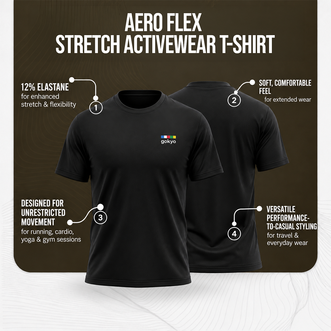 Buy Gokyo Aero Flex Stretch Activewear T-Shirt | Trekking & Hiking T-shirts at Gokyo Outdoor Clothing & Gear