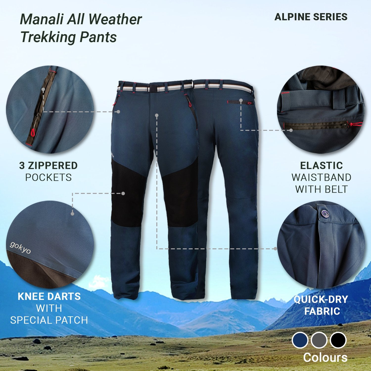 Buy Gokyo Manali All Weather Trekking Pants | Trekking & Hiking Pants at Gokyo Outdoor Clothing & Gear