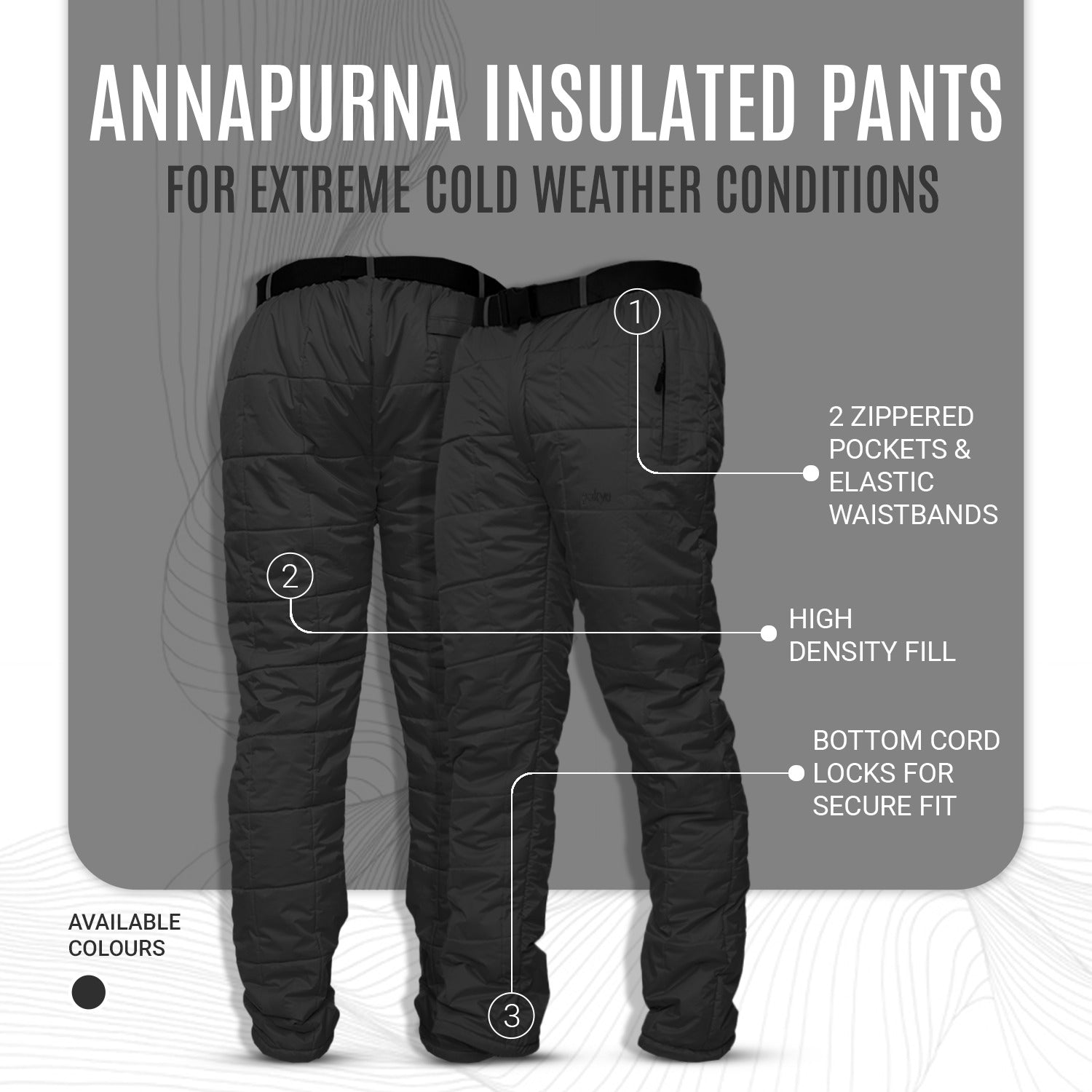 Buy Gokyo Annapurna Insulated Pants | Mens Trekking & Hiking Pants at Gokyo Outdoor Clothing & Gear