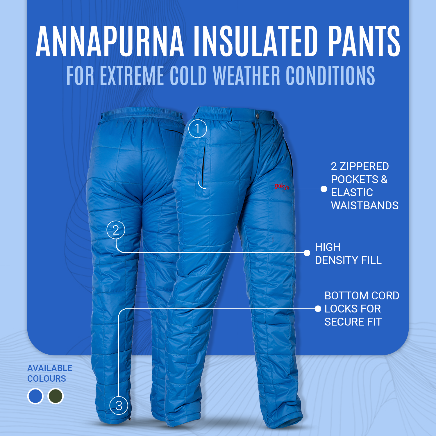 Buy Gokyo Annapurna Womens Insulated Pants | Trekking & Hiking Pants at Gokyo Outdoor Clothing & Gear