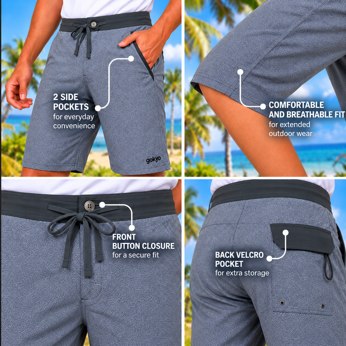 Buy Gokyo Bali Beach & Holiday Shorts | Beach Shorts at Gokyo Outdoor Clothing & Gear