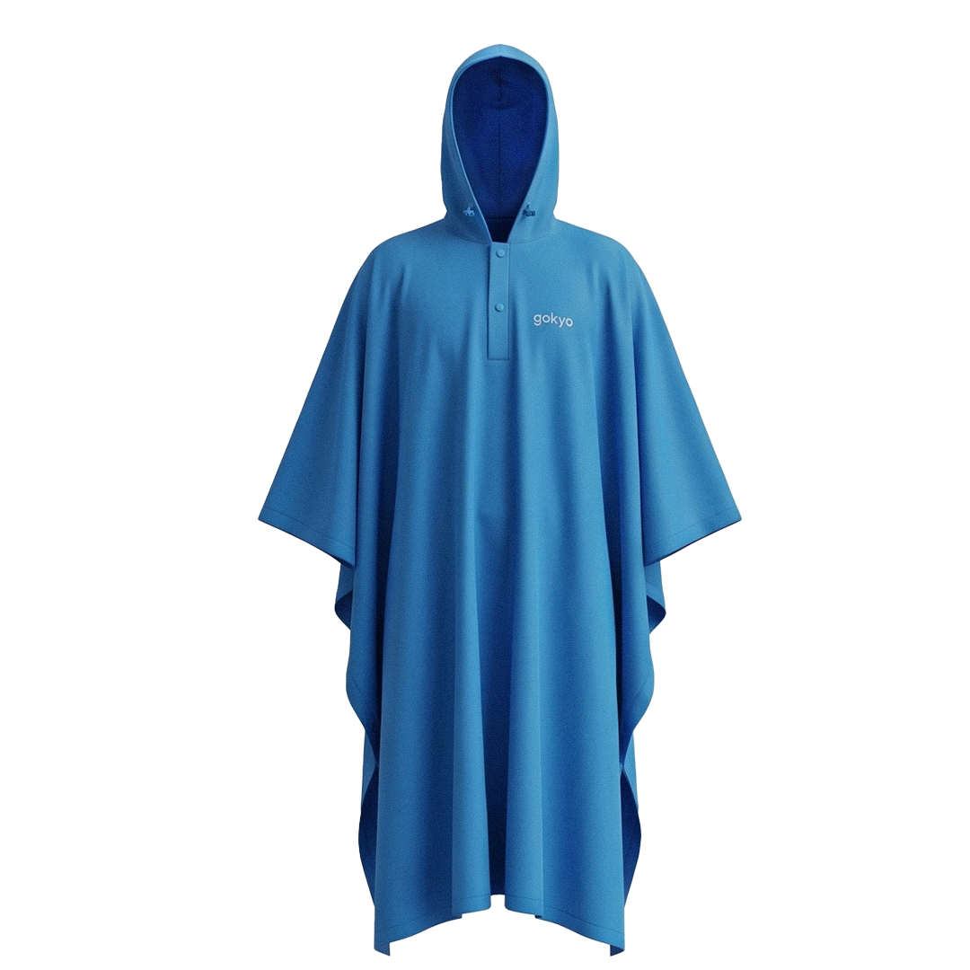 Buy Gokyo Coorg Waterproof Breathable Backpack-Friendly Poncho Blue | Rain Poncho at Gokyo Outdoor Clothing & Gear