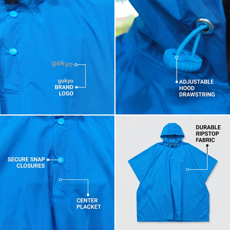 Buy Gokyo Coorg Waterproof Breathable Backpack-Friendly Poncho | Rain Poncho at Gokyo Outdoor Clothing & Gear