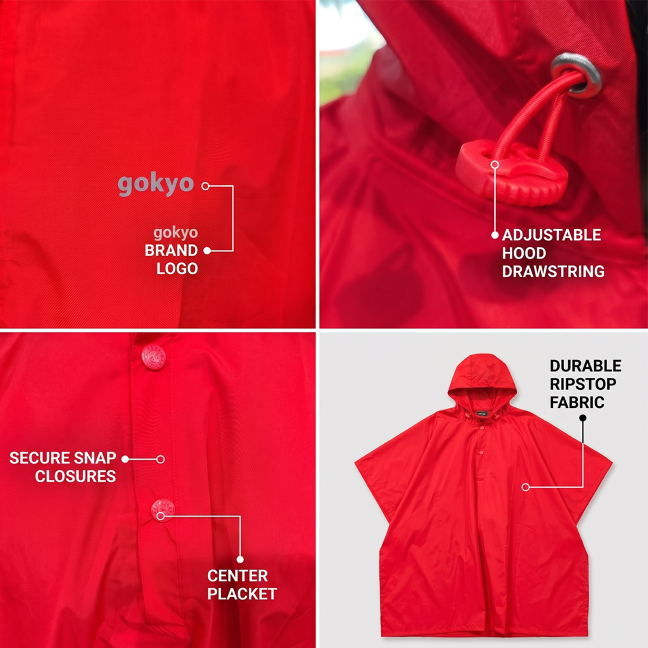 Buy Gokyo Coorg Waterproof Breathable Backpack-Friendly Poncho | Rain Poncho at Gokyo Outdoor Clothing & Gear