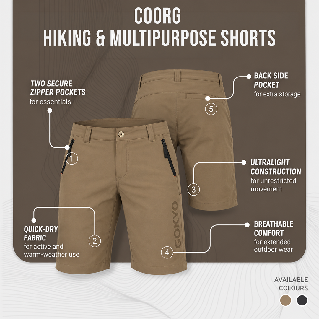 Buy Gokyo Coorg Hiking & Multipurpose Shorts | at Gokyo Outdoor Clothing & Gear