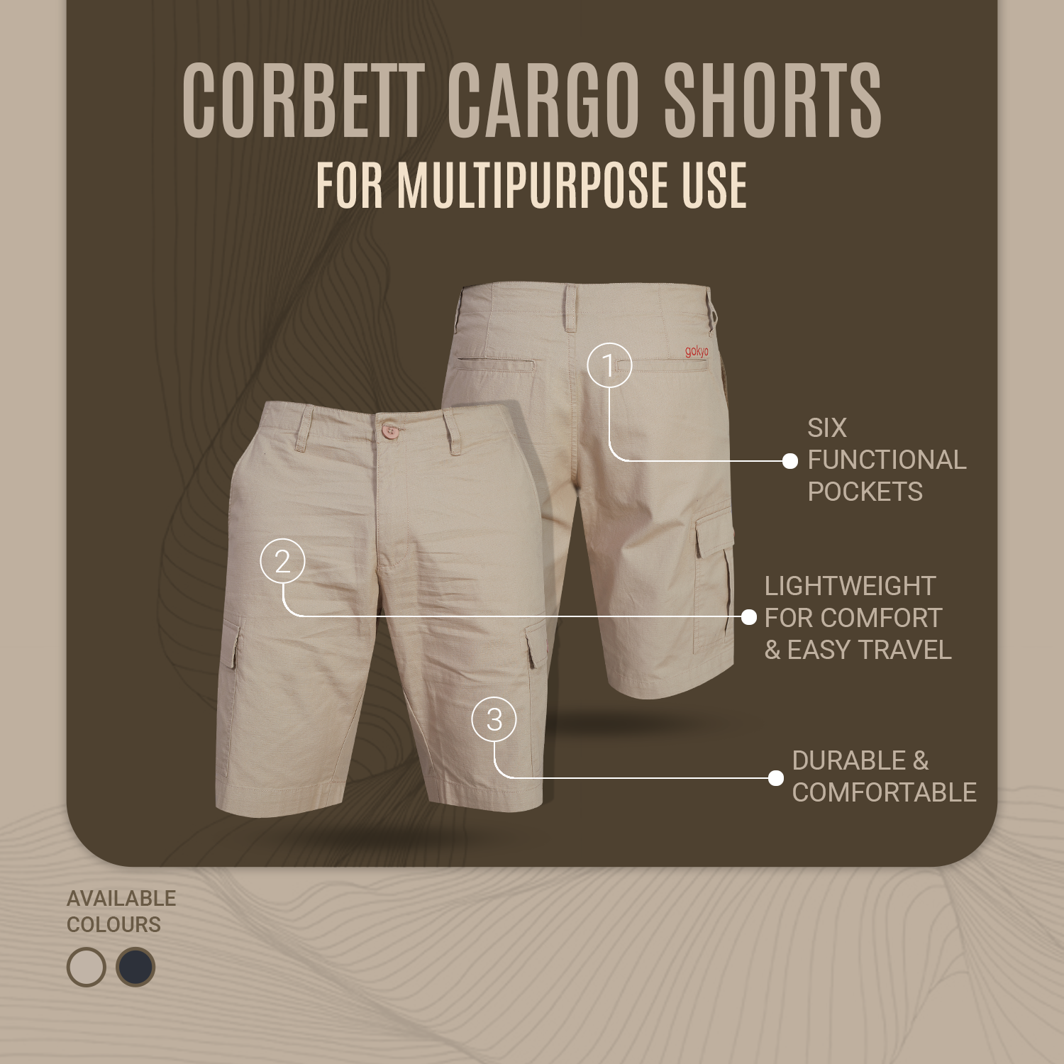 Buy Gokyo Corbett Outdoor Cargo Shorts | Mens Trekking & Hiking Pants at Gokyo Outdoor Clothing & Gear