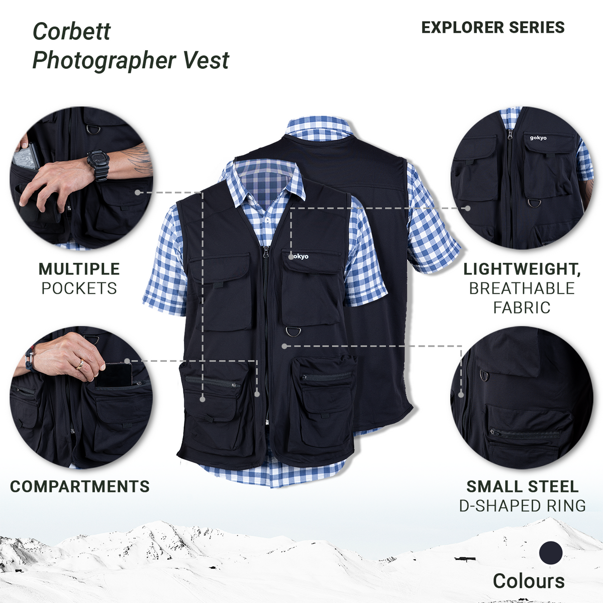 Photographer Vest-Corbett Men’s Photography Vest | Gokyo