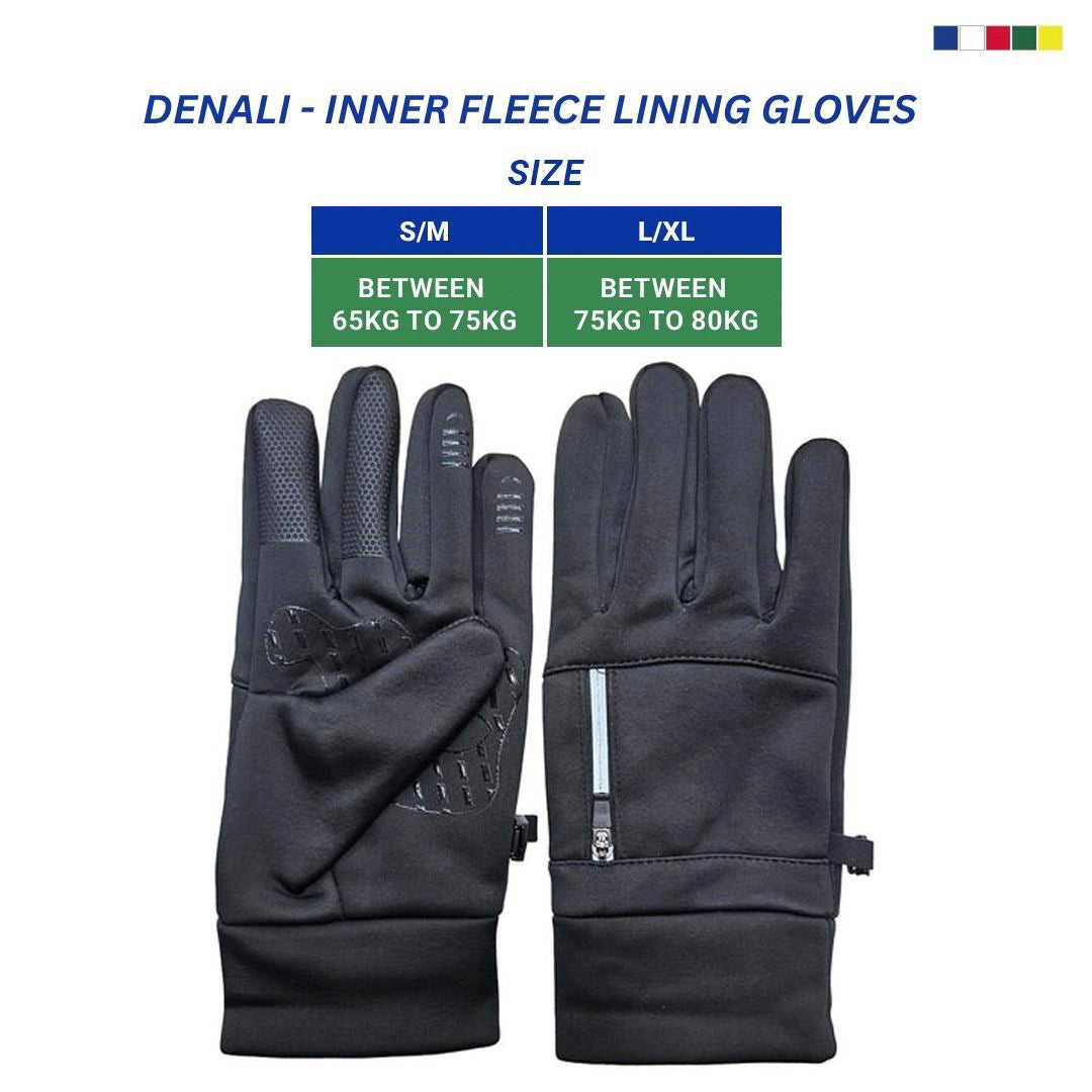 Denali Outer Shell Silicone Grip - inner fleece lining Gloves