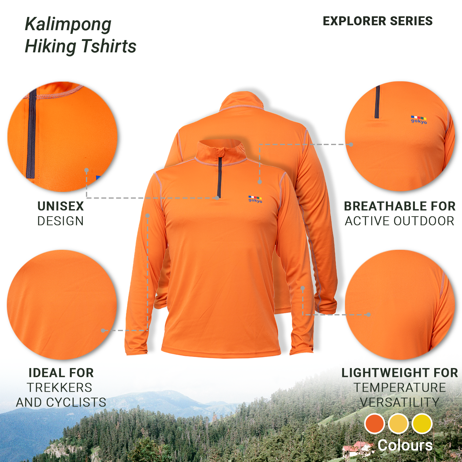 Buy Gokyo Kalimpong Hiking Tshirt | Trekking & Hiking T-shirts at Gokyo Outdoor Clothing & Gear