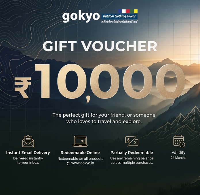 Buy Gokyo Gokyo Gift Card ₹10,000 | at Gokyo Outdoor Clothing & Gear