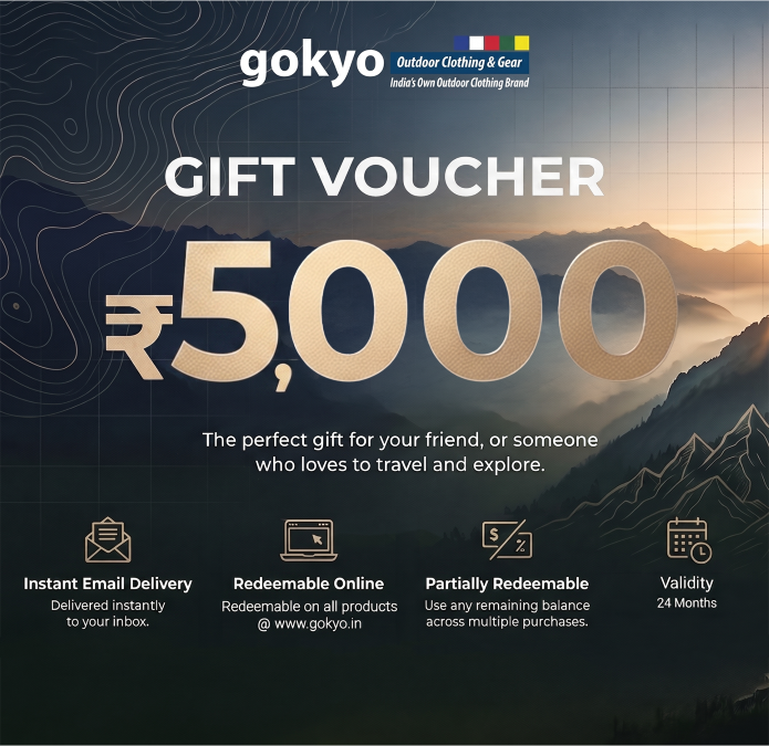 Buy Gokyo Gokyo Gift Card ₹5,000 | at Gokyo Outdoor Clothing & Gear