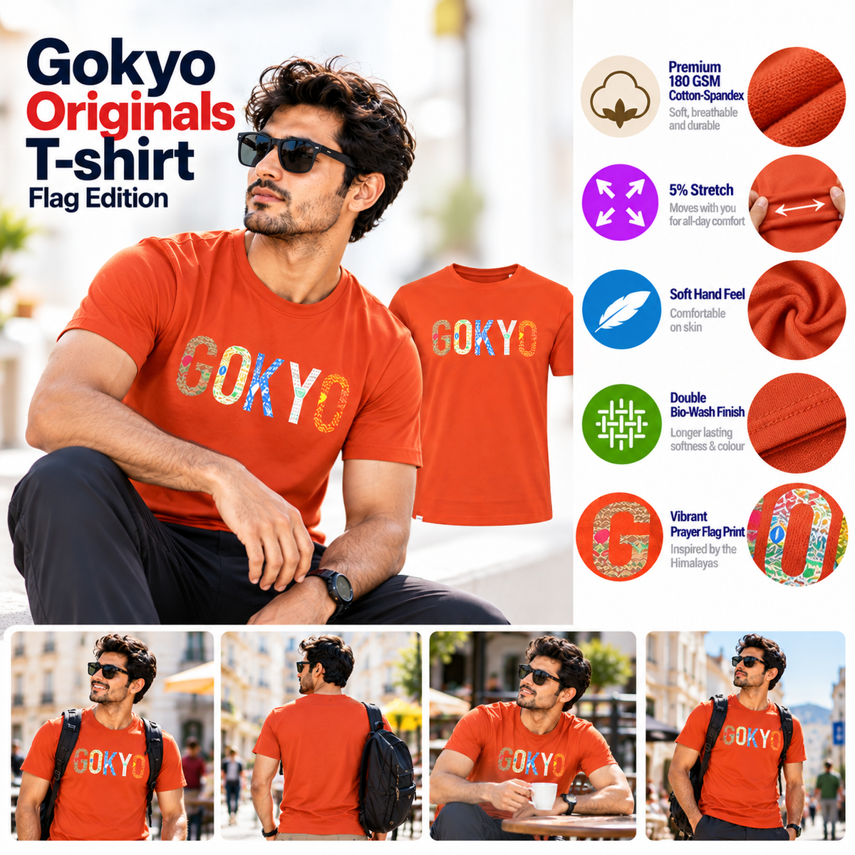 Buy Gokyo Gokyo Originals Tshirt - Flag | Trekking & Hiking T-shirts at Gokyo Outdoor Clothing & Gear
