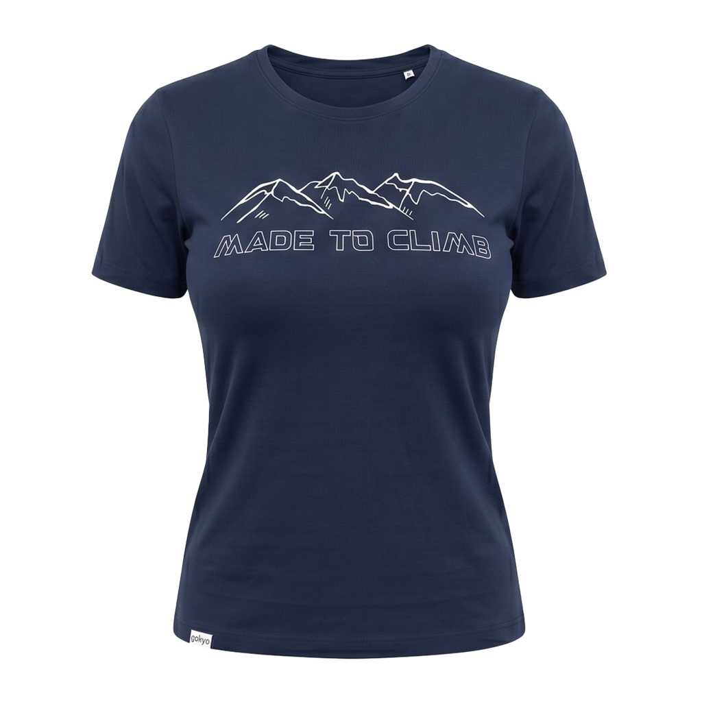 Buy Gokyo Gokyo Originals Tshirt - Made to Climb - Women Navy | Trekking & Hiking T-shirts at Gokyo Outdoor Clothing & Gear