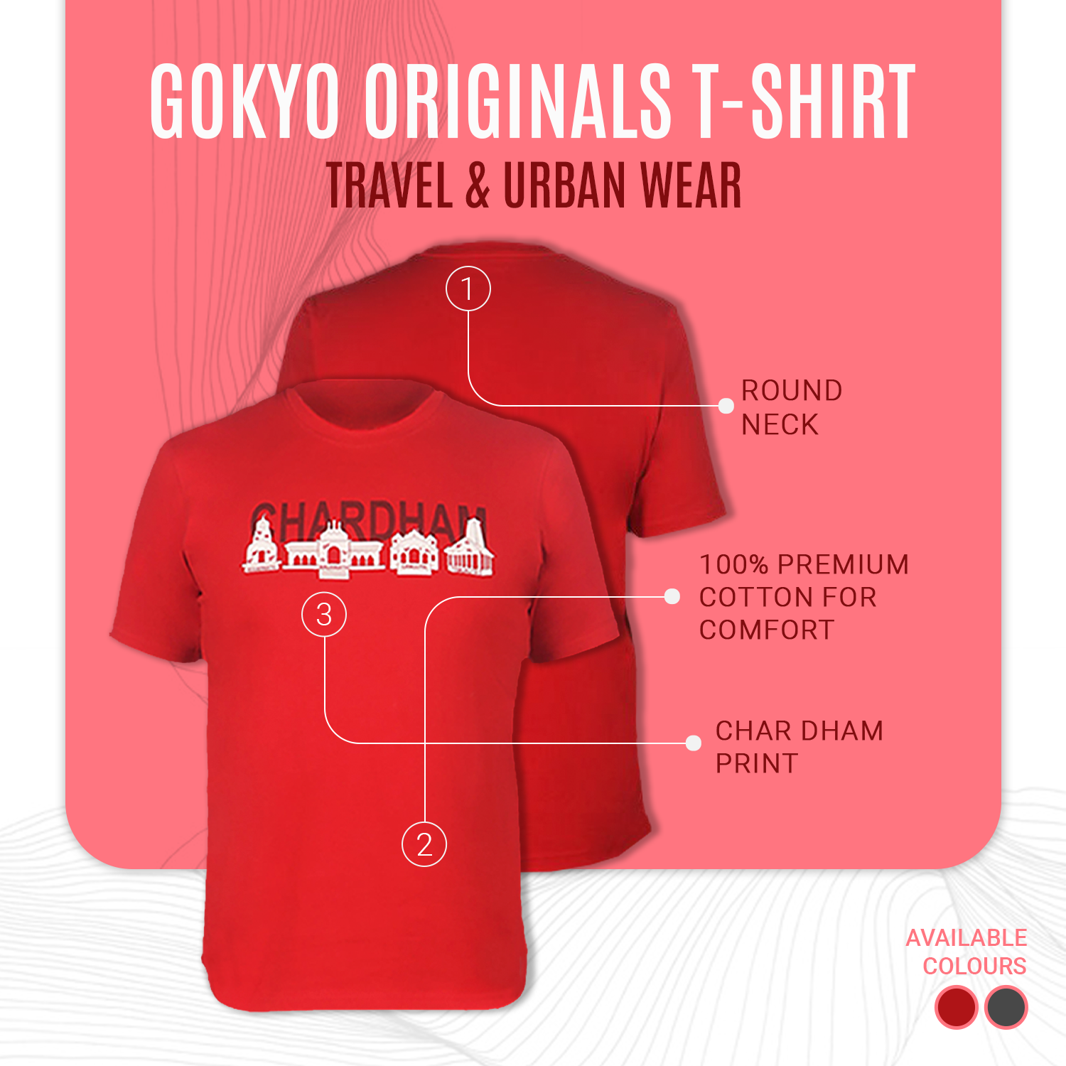 Buy Gokyo Gokyo Originals Tshirt - Char Dham Print | Trekking & Hiking T-shirts at Gokyo Outdoor Clothing & Gear
