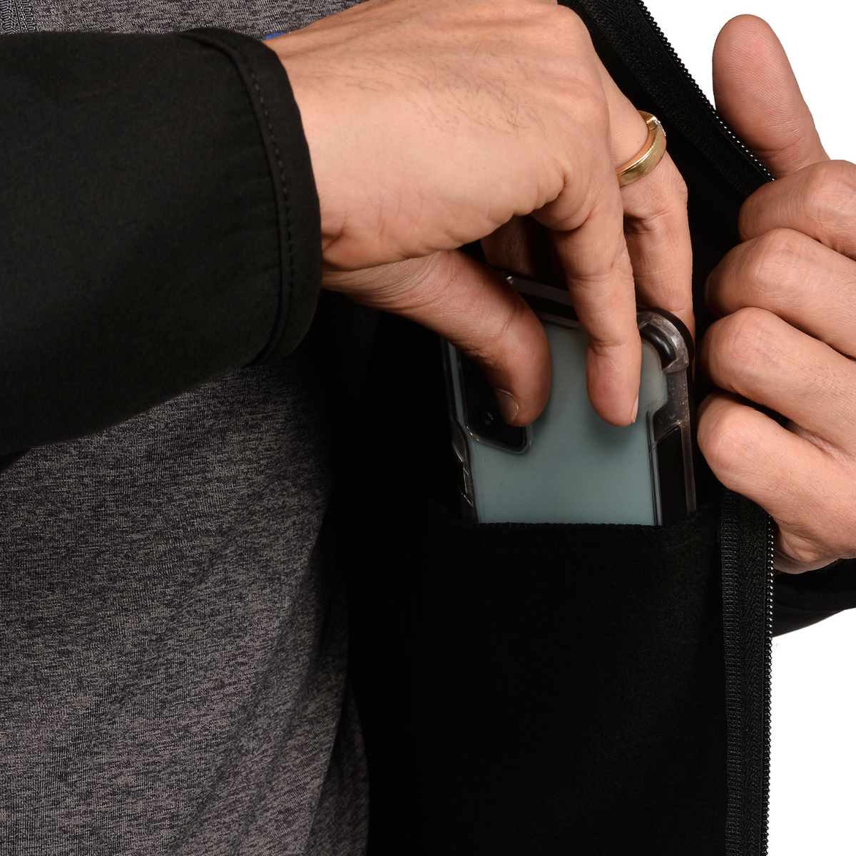 Kaza Soft Shell Insulated Fleece Jacket pocket detail - image 6